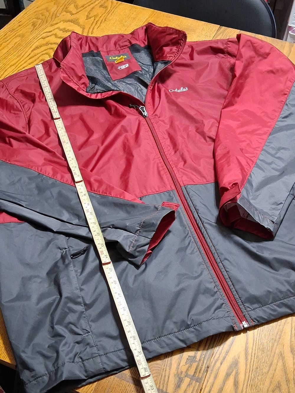 CABELA'S JACKET COAT Mens XXXL 3XL RED BLACK OUTDOORS Used Windbreaker ??